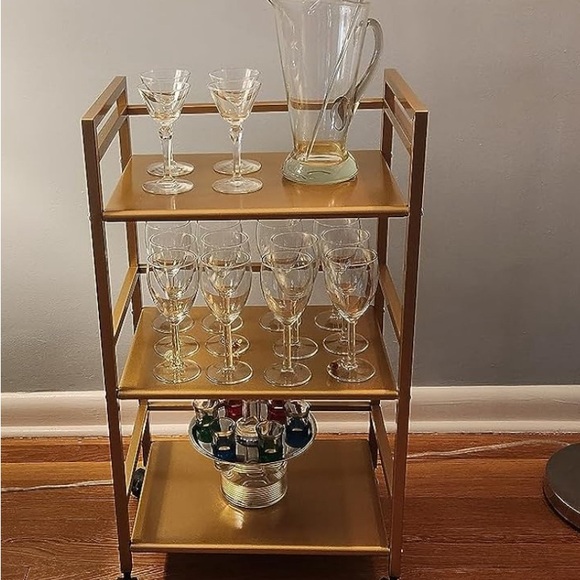 Chic, Gold Utility Cart — Can be used for mini bar or storage — New, Never Used - Picture 5 of 5
